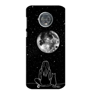 Чохол з малюнком кіт на Motorola MOTO G6 (Дівчина з котом)
