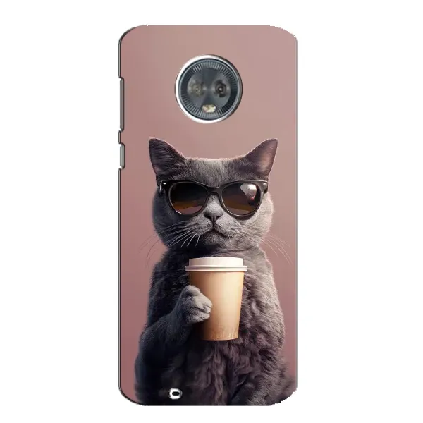 Чохол з принтом «Кіт з кавою» для Motorola MOTO G6