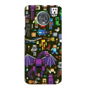 Чохол Майнкрафт на Motorola MOTO G6 (AlphaPrint) Minecraft (Колаж Майнкрафт)