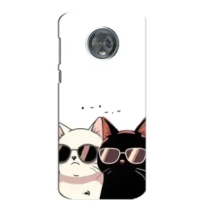 Чохол з малюнком кіт на Motorola MOTO G6 (Коти в окулярах)