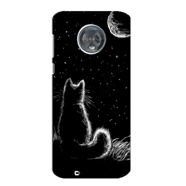 Чохол з принтом «Котик і місяць» для Motorola MOTO G6