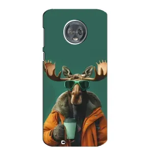 Чохол з принтом «Лось з кавою» для Motorola MOTO G6