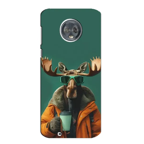 Чохол з принтом «Лось з кавою» для Motorola MOTO G6