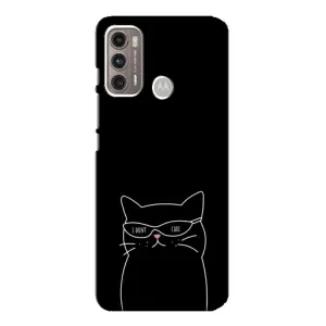 Чохол з малюнком кіт на Motorola MOTO G60 (Байдужий кіт)