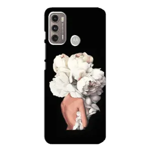Чехлы (ART) Цветы на Motorola MOTO G60 (VPrint) (Білі квіти)