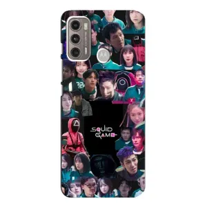 Чохол Гра в кальмара для Motorola MOTO G60 (Колаж Гра кальмара)