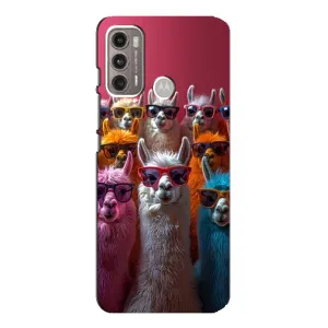 Чехол с принтом «Ламы в очках» для Motorola MOTO G60