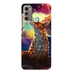 Чохли з картинкою Лисичка для Motorola MOTO G60 (VPrint) (Лисичка в космосі)