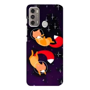Чохли з картинкою Лисичка для Motorola MOTO G60 (VPrint) (Лисички космонавти)