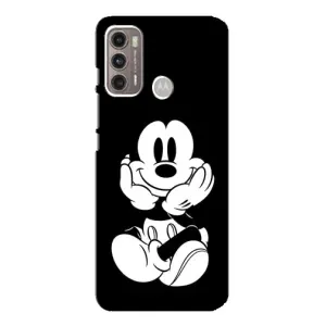 Міккі Маус чохол для Motorola MOTO G60 (AlphaPrint - Мультяшні) (Маус на чорному)