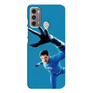 Чохол з принтом Фантастична четвірка для Motorola MOTO G60 (Містер Фантастік супергерой)
