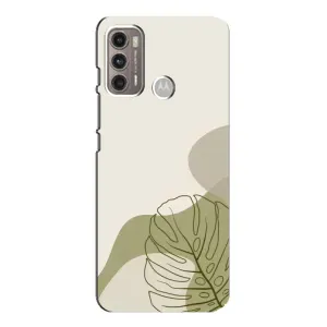 Силконовий чохол з принтом в квітах на Motorola MOTO G60 (Зелена монстера дизайн)