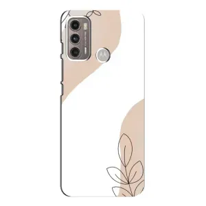 Силконовий чохол з принтом в квітах на Motorola MOTO G60 (Нюдова гілочка абстракція)