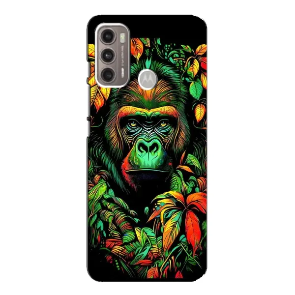 Чохол з принтом «Мавпа в квітах» для Motorola MOTO G60