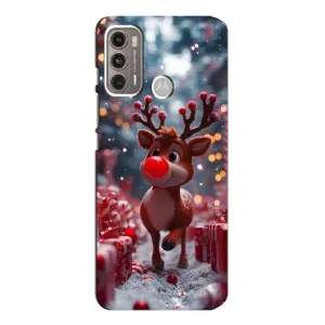 Яскравий чохол для Motorola MOTO G60 з Зимові Оленята (Олень серед подарунків)