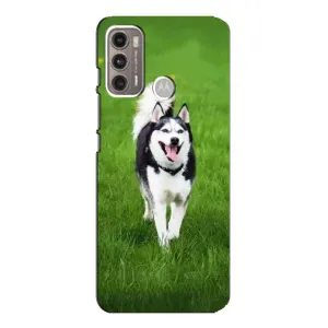 Чехол с принтом «Радостный Хаски» для Motorola MOTO G60