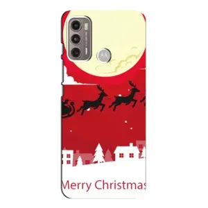 Різдвяні Чохли для Motorola MOTO G60 (VPrint) (Санта з оленями)