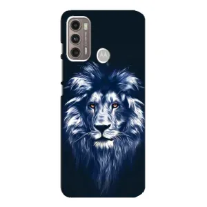 Чохол з картинкою ЛЕВ для Motorola MOTO G60 (VPrint) (Синій Лев)