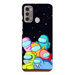 Чохли Амонг Ас для Motorola MOTO G60 (AlphaPrint) (Скіни в космосі)