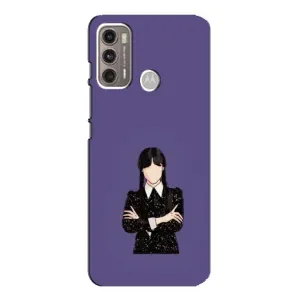 Чохли Венсдей на Motorola MOTO G60 Уенсдей (AlphaPrint) (Венздей у чорному)