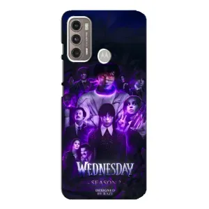 Чохол з дизайном Венздей 2 на Motorola MOTO G60 (Фіолетова магія Венздей)