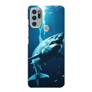 Чехол с картинкой «Хищники» для Motorola MOTO G60s (Акула под водой)