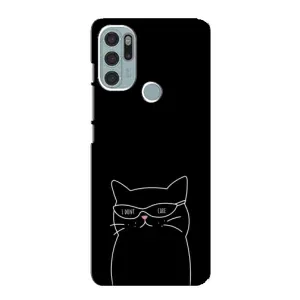 Чохол з принтом «Байдужий кіт» для Motorola MOTO G60s
