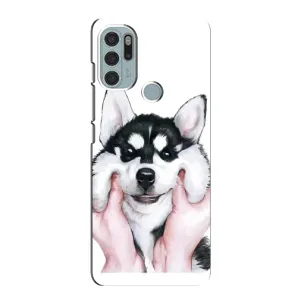 Чехлы с собаками для Motorola MOTO G60s (VPrint) (Довольный Хаски)