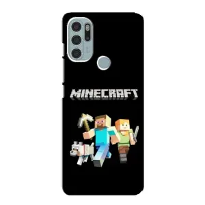 Чехол Майнкрафт на Motorola MOTO G60s (AlphaPrint) Minecraft (герои Minecraft)