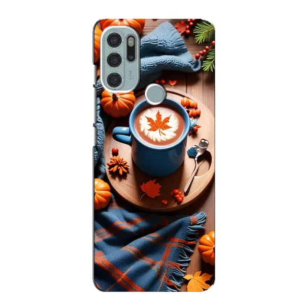Чехол с принтом «Кофе и тыковки» для Motorola MOTO G60s