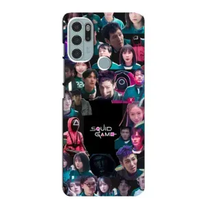 Чехол Гра в кальмара для Motorola MOTO G60s (Коллаж Игра кальмара)