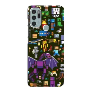 Чехол Майнкрафт на Motorola MOTO G60s (AlphaPrint) Minecraft (Коллаж Майнкрафт)