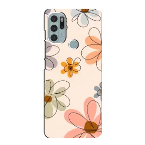 Чехол с цветочным принтом на Мото G60s (Разноцветные цветы)