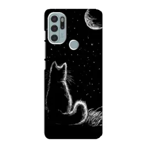 Чехол с принтом для Motorola MOTO G60s (AlphaPrint) Модные коты