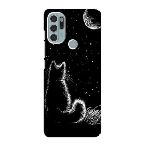 Чехол с принтом «Котик и луна» для Motorola MOTO G60s Чехол с принтом «Котик и луна» для Motorola MOTO G60s