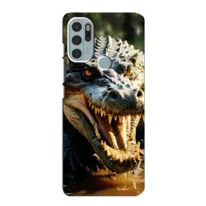 Чехол с картинкой «Хищники» для Motorola MOTO G60s (Опасный крокодил)