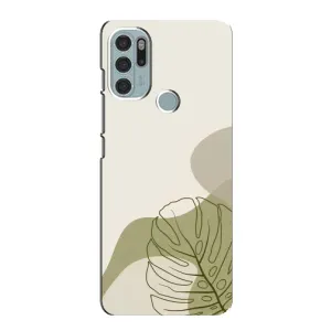 Силиконовый чехол с принтом в цветах на Motorola MOTO G60s (Зеленая монстера дизайн)