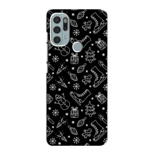Чехол с принтом «Новогодний фон» для Motorola MOTO G60s