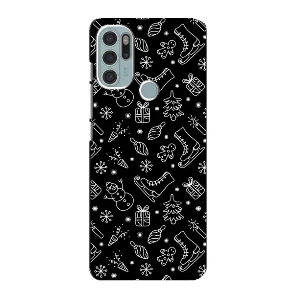 Чехол с принтом «Новогодний фон» для Motorola MOTO G60s