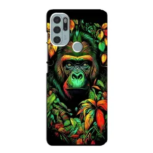 Чохол з принтом «Мавпа в квітах» для Motorola MOTO G60s