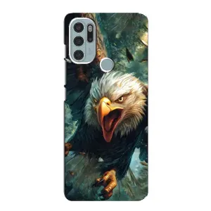Чехол с картинкой «Хищники» для Motorola MOTO G60s (Орел в полете)