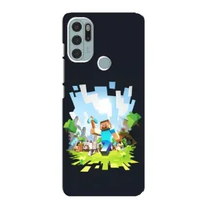 Чехол Майнкрафт на Motorola MOTO G60s (AlphaPrint) Minecraft (персонажи Minecraft)