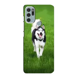 Чехол с принтом «Радостный Хаски» для Motorola MOTO G60s