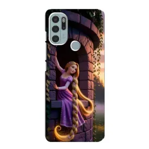 Чехол Рапунцель для Motorola MOTO G60s (Рапунцель на башне)