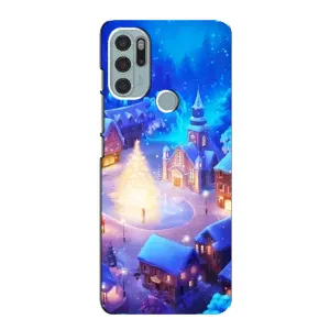 Рождественские Чехлы для Motorola MOTO G60s (VPrint) (Рождественский город)