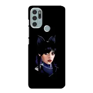 Чехлы Венсдей на Motorola MOTO G60s Уэнсдей (AlphaPrint) (серьезная Уэнздей)