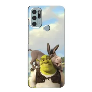 Чехол с мультфильмом Шрек на Motorola MOTO G60s (Шрек и Осел)