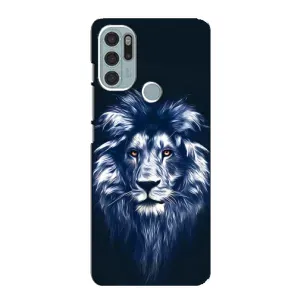 Чехол со Львом для Motorola MOTO G60s (VPrint) (Синий Лев)