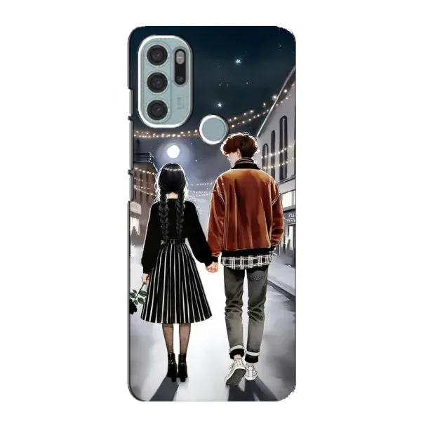 Чохол з принтом «Венздей та Тайлер» для Motorola MOTO G60s