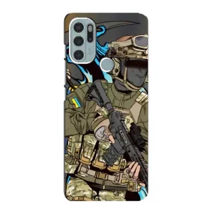 Чехлы с картинкой ЗСУ для Motorola MOTO G60s (AlphaPrint) (Воин ВСУ)